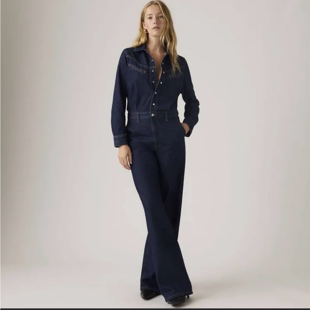 Levi's Women's Dark Blue Denim Overalls